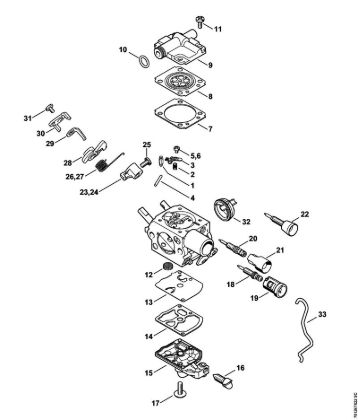 Motosierras de gasolina (MS) MS 201 T Carburador C1Q-S250, C1Q-S248, C1Q-S214, C1Q-S188 de la marca Stihl