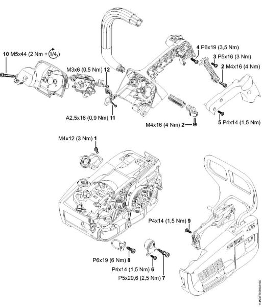 Motosierras de gasolina (MS) MS 201 TC-M Pares de apriete de la marca Stihl