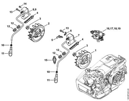 Motosierras de gasolina (MS) MS 201 TC-M Sistema de encendido de la marca Stihl