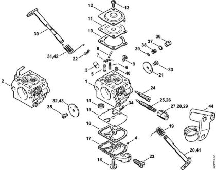 Motosierras de gasolina (MS) MS 210 C-B Carburador C1Q-100335, C1Q-S86 de la marca Stihl