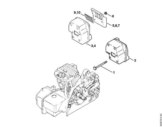Motosierras de gasolina (MS) MS 210 C-BE Silenciador de la marca Stihl