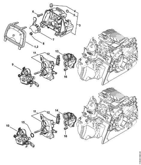 Motosierras de gasolina (MS) MS 211 C-BE Filtro de aire, codo MS 211 C-BE de la marca Stihl