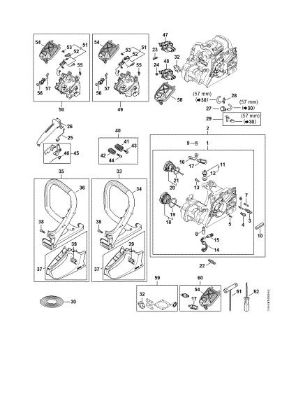 Imagen de Carcasa del motor, Filtro de aire, Systema AV, Manillar tubular MS 212