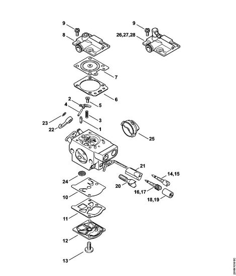 Motosierras de gasolina (MS) MS 231 Carburador  WTF-2, WTF-4, WTF-8, WTF-9 (54.2013) de la marca Stihl