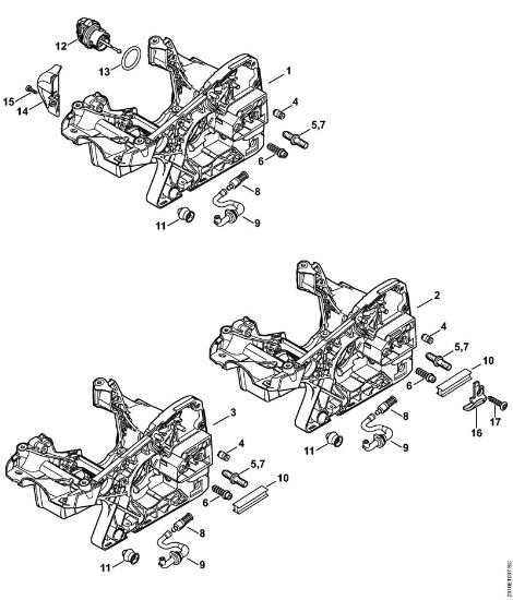 Motosierras de gasolina (MS) MS 231 C-BE Carcasa del motor de la marca Stihl
