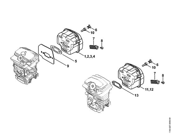 Motosierras de gasolina (MS) MS 231 C-BE Silenciador de la marca Stihl