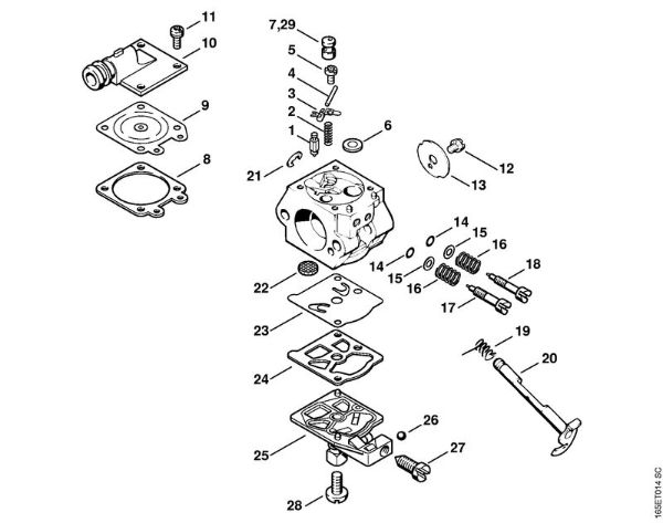 Motosierras de gasolina (MS) MS 240 Carburador WT-426 de la marca Stihl