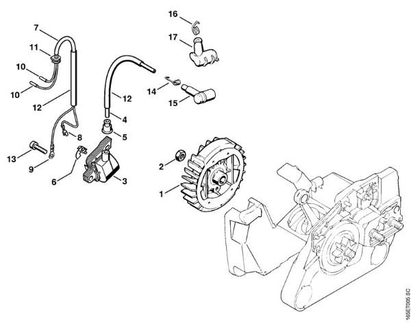 Motosierras de gasolina (MS) MS 240 Sistema de encendido de la marca Stihl