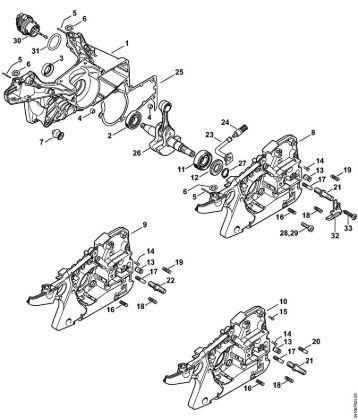 Motosierras de gasolina (MS) MS 241 C-BEM Cárter del cigüeóal de la marca Stihl