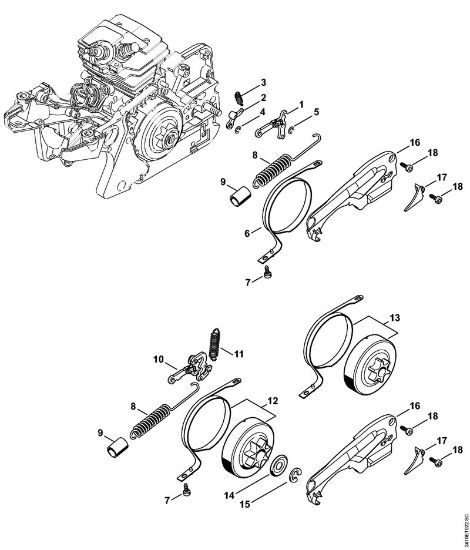 Motosierras de gasolina (MS) MS 241 C-M Freno de cadena de la marca Stihl