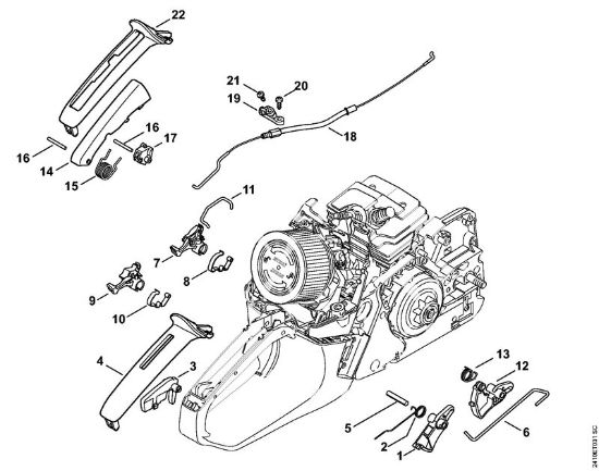 Motosierras de gasolina (MS) MS 241 C-M Mecanismo del acelerador de la marca Stihl