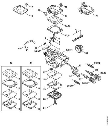 Motosierras de gasolina (MS) MS 251 C-BE Carburador de la marca Stihl