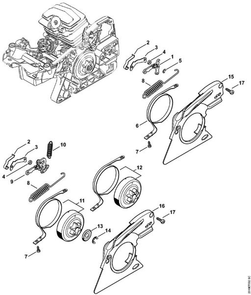 Motosierras de gasolina (MS) MS 251 C-BE Freno de cadena de la marca Stihl