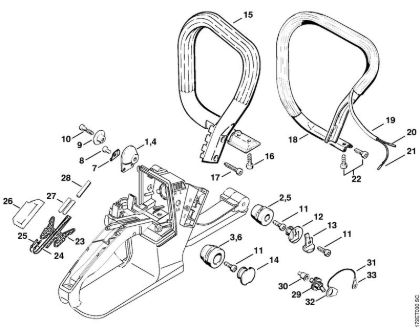 Motosierras de gasolina (MS) MS 260 Systema AV, Manillar tubular de la marca Stihl