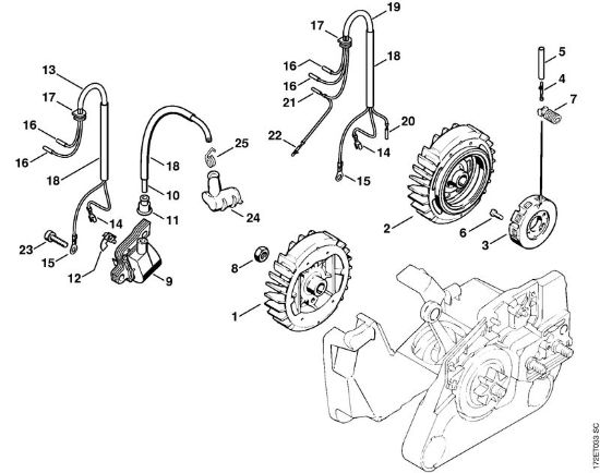 Motosierras de gasolina (MS) MS 260 C-B Sistema de encendido de la marca Stihl