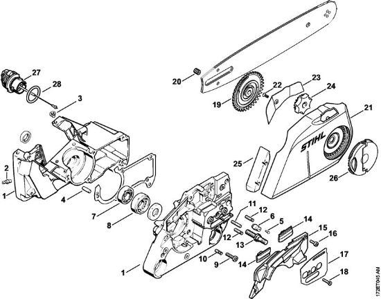 Motosierras de gasolina (MS) MS 260 C-B Tensado rápido de la cadena de la marca Stihl