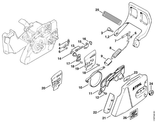 Motosierras de gasolina (MS) MS 260-VW Freno de cadena de la marca Stihl