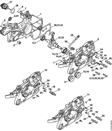 Motosierras de gasolina (MS) MS 261 C-MQ Cárter del cigüeóal de la marca Stihl