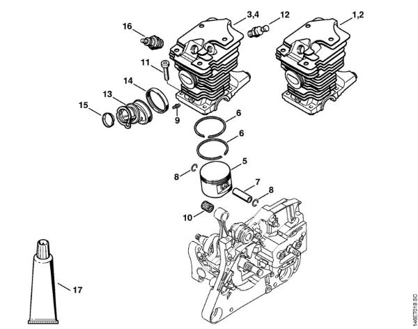Motosierras de gasolina (MS) MS 270 Cilindro MS 270 de la marca Stihl