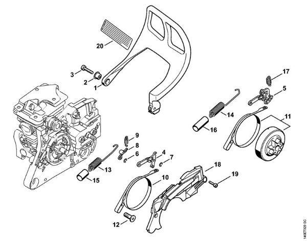 Motosierras de gasolina (MS) MS 270 Freno de cadena de la marca Stihl