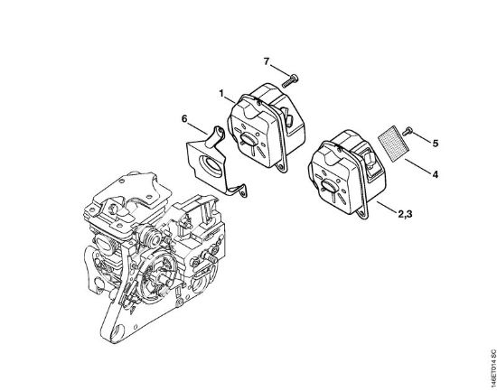 Motosierras de gasolina (MS) MS 270 Silenciador de la marca Stihl
