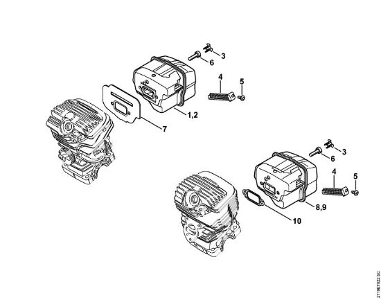 Motosierras de gasolina (MS) MS 271 C-BE Silenciador de la marca Stihl