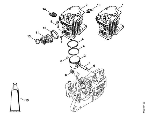Motosierras de gasolina (MS) MS 280 Cilindro MS 280 de la marca Stihl