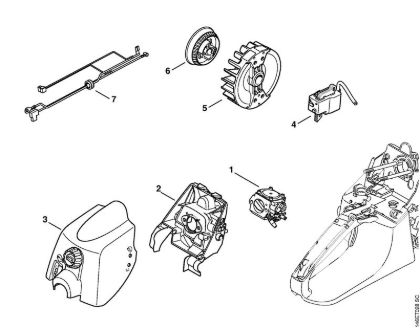 Motosierras de gasolina (MS) MS 280 Sistema de encendido (Gestión inteligente del motor) de la marca Stihl