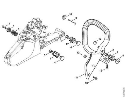 Motosierras de gasolina (MS) MS 280 Systema AV, Manillar tubular de la marca Stihl