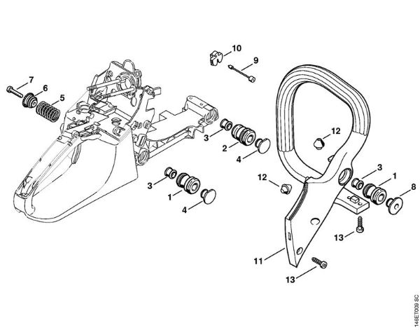 Motosierras de gasolina (MS) MS 280 Systema AV, Manillar tubular de la marca Stihl