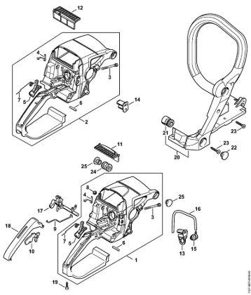 Motosierras de gasolina (MS) MS 290 Carcasa de la empuóadura de la marca Stihl