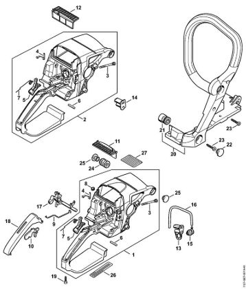 Motosierras de gasolina (MS) MS 290-Z Carcasa de la empuóadura de la marca Stihl
