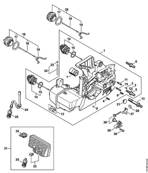 Motosierras de gasolina (MS) MS 290-Z Carcasa del motor de la marca Stihl