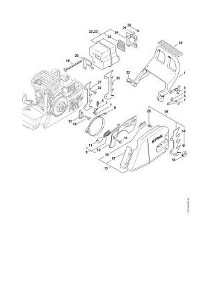 Imagen de Freno de cadena, Silenciador MS 290-Z