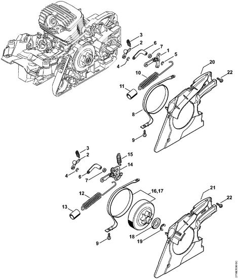 Motosierras de gasolina (MS) MS 291 C-BE Freno de cadena de la marca Stihl