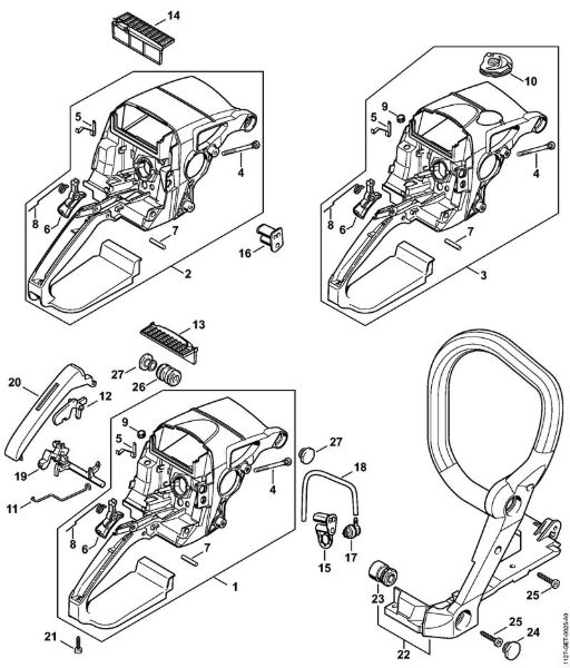 Motosierras de gasolina (MS) MS 310 Carcasa de la empuóadura de la marca Stihl