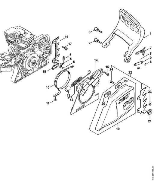 Motosierras de gasolina (MS) MS 311 Protector, Freno de cadena de la marca Stihl