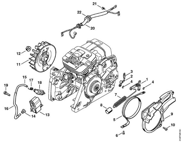 Motosierras de gasolina (MS) MS 341 Freno de cadena, Sistema de encendido de la marca Stihl