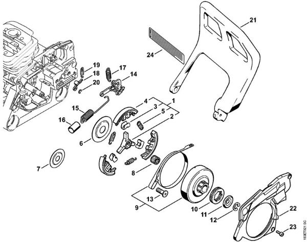 Motosierras de gasolina (MS) MS 360 C Freno de cadena, Embrague de la marca Stihl