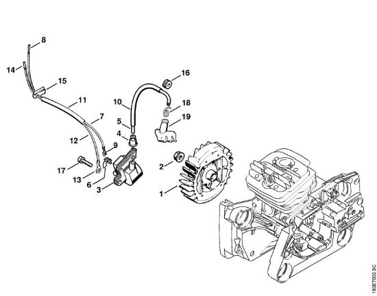 Motosierras de gasolina (MS) MS 360 C Sistema de encendido de la marca Stihl