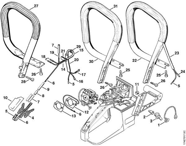 Motosierras de gasolina (MS) MS 360 W Calefacción, Manillar de la marca Stihl