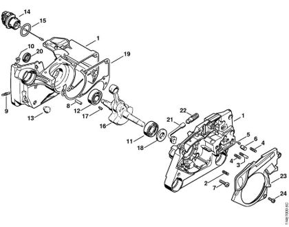 Motosierras de gasolina (MS) MS 360 WVH Cárter del cigüeóal de la marca Stihl