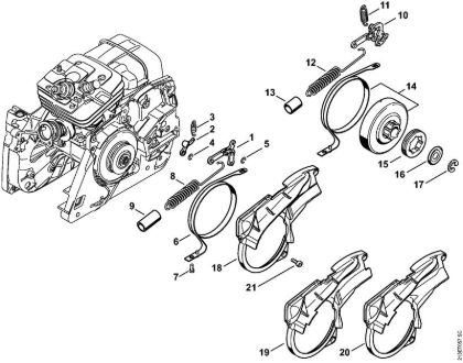 Motosierras de gasolina (MS) MS 361 Freno de cadena de la marca Stihl