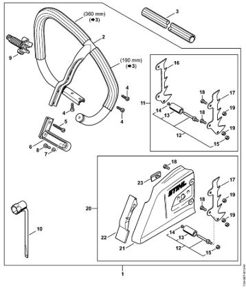 Motosierras de gasolina (MS) MS 361 Juego manillar tubular cerrado de la marca Stihl