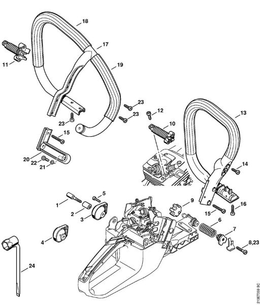 Motosierras de gasolina (MS) MS 361 Systema AV, Manillar tubular de la marca Stihl