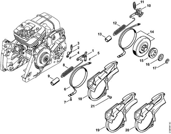 Motosierras de gasolina (MS) MS 361 C-Q Freno de cadena de la marca Stihl