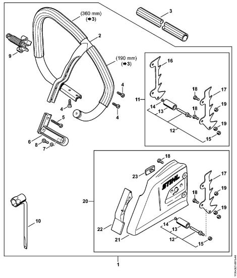 Motosierras de gasolina (MS) MS 361 C-Q Juego manillar tubular cerrado de la marca Stihl
