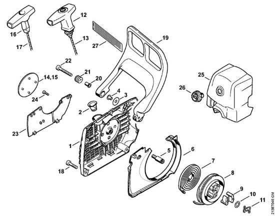 Motosierras de gasolina (MS) MS 361 C-Q Mecanismo de arranque de la marca Stihl