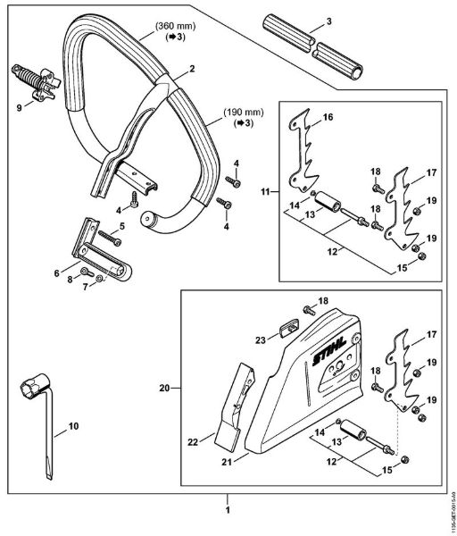 Motosierras de gasolina (MS) MS 361-N Juego manillar tubular cerrado de la marca Stihl