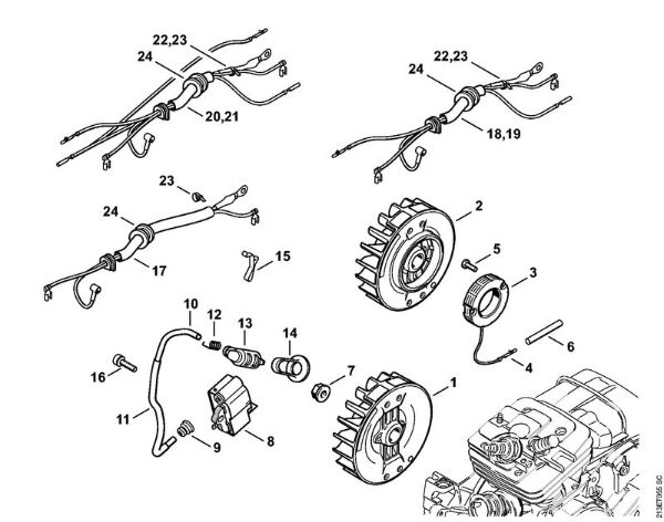 Motosierras de gasolina (MS) MS 361-W Sistema de encendido, Mazo de cable de la marca Stihl
